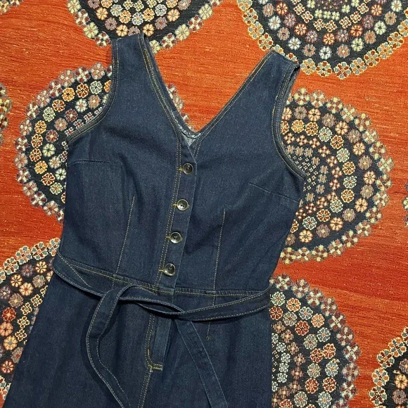 Universal Thread Indigo Denim Jumpsuit - Picture 2 of 7